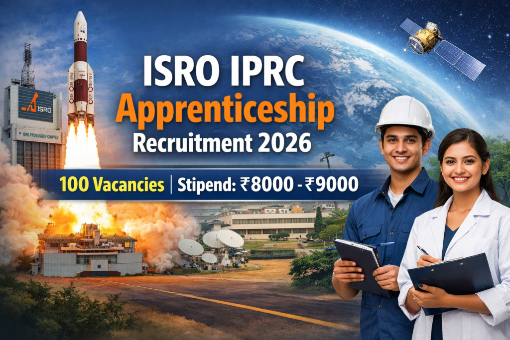 ISRO IPRC Apprenticeship Recruitment 2026 : 100 Vacancies out